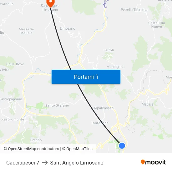 Cacciapesci 7 to Sant Angelo Limosano map