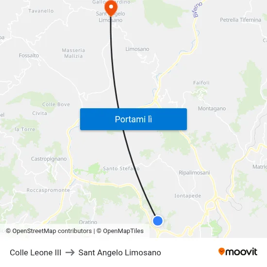 Colle Leone III to Sant Angelo Limosano map