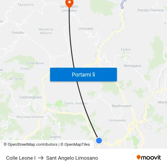 Colle Leone I to Sant Angelo Limosano map