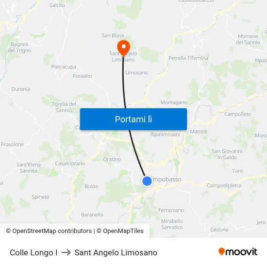 Colle Longo I to Sant Angelo Limosano map