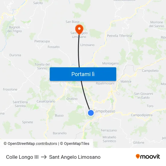Colle Longo III to Sant Angelo Limosano map