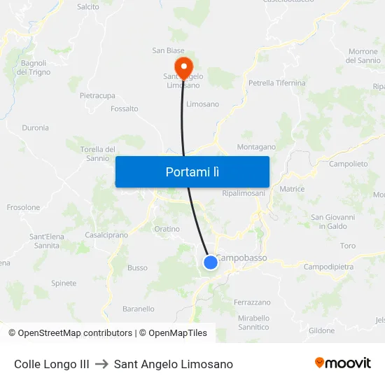 Colle Longo III to Sant Angelo Limosano map
