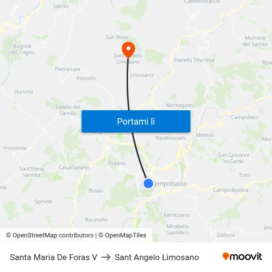 Santa Maria De Foras V to Sant Angelo Limosano map