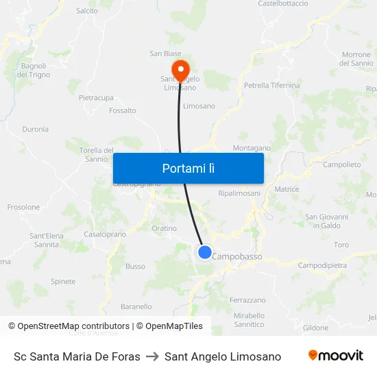 Sc Santa Maria De Foras to Sant Angelo Limosano map