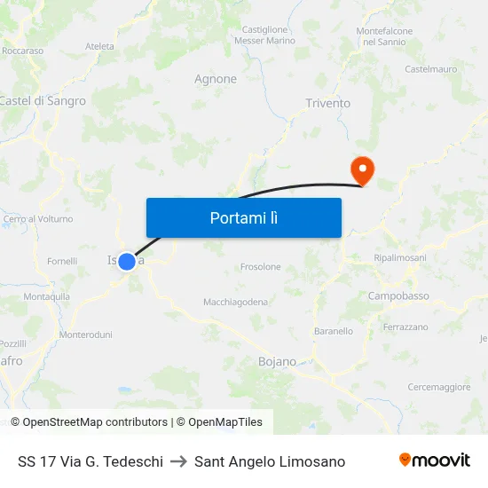 SS 17 Via G. Tedeschi to Sant Angelo Limosano map