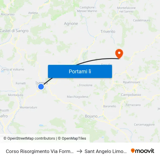 Corso Risorgimento Via Formichelli to Sant Angelo Limosano map