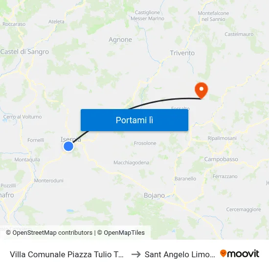 Villa Comunale Piazza Tulio Tedeschi to Sant Angelo Limosano map