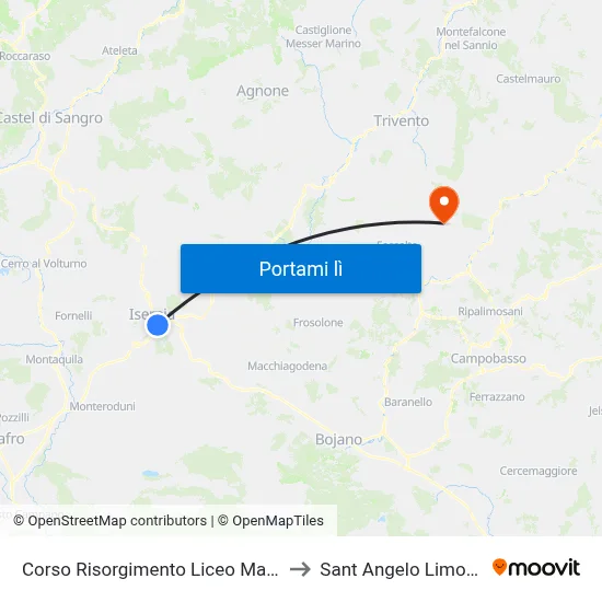 Corso Risorgimento Liceo Majorana to Sant Angelo Limosano map