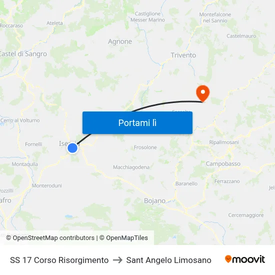 SS 17 Corso Risorgimento to Sant Angelo Limosano map