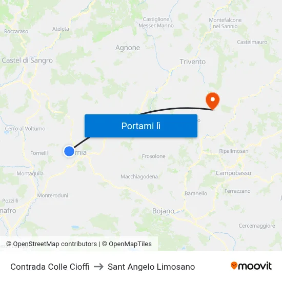 Contrada Colle Cioffi to Sant Angelo Limosano map