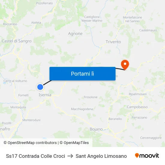 Ss17 Contrada Colle Croci to Sant Angelo Limosano map