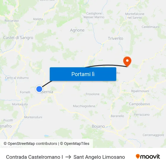 Contrada Castelromano I to Sant Angelo Limosano map