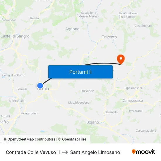 Contrada Colle Vavuso II to Sant Angelo Limosano map