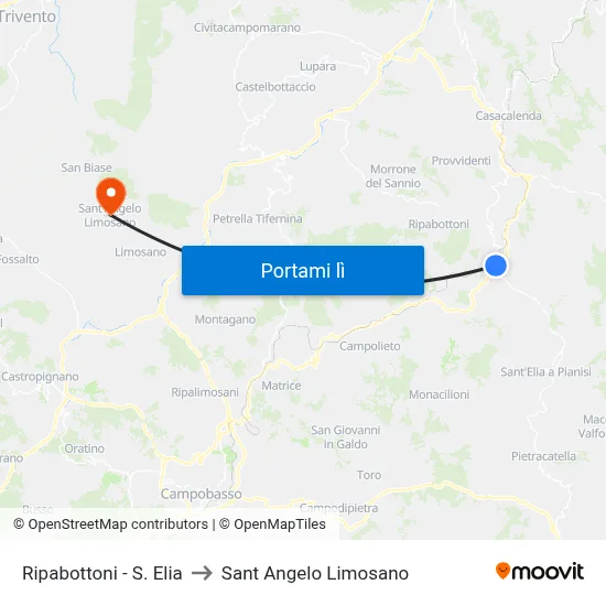 Ripabottoni - S. Elia to Sant Angelo Limosano map