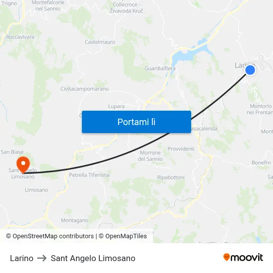Larino FS to Sant Angelo Limosano map