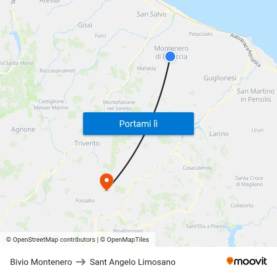Bivio Montenero to Sant Angelo Limosano map