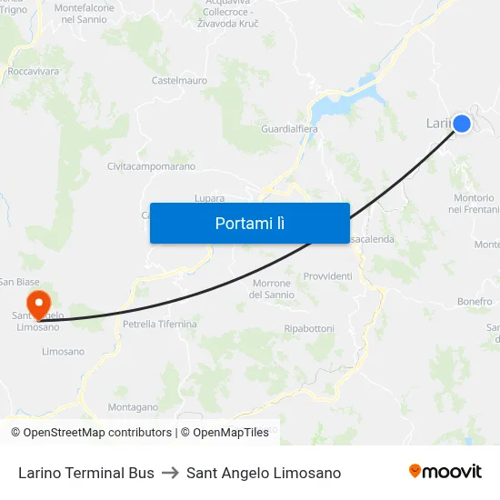 Larino Terminal Bus to Sant Angelo Limosano map
