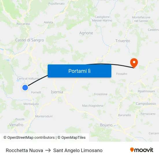 Rocchetta Nuova to Sant Angelo Limosano map
