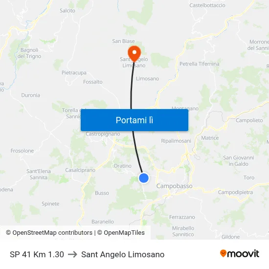 SP 41 Km 1.30 to Sant Angelo Limosano map