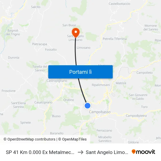 SP 41 Km 0.000 Ex Metalmeccanica to Sant Angelo Limosano map