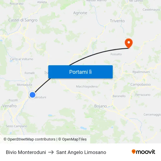 Bivio Monteroduni to Sant Angelo Limosano map