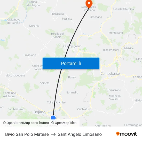 Bivio San Polo Matese to Sant Angelo Limosano map