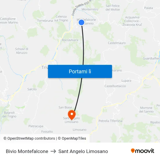 Bivio Montefalcone to Sant Angelo Limosano map