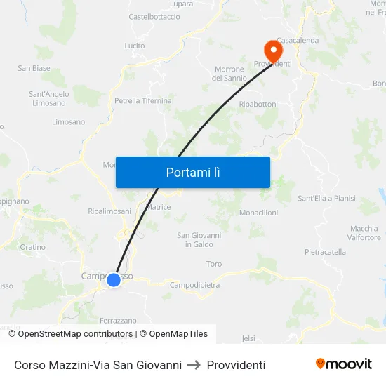 Corso Mazzini-Via San Giovanni to Provvidenti map