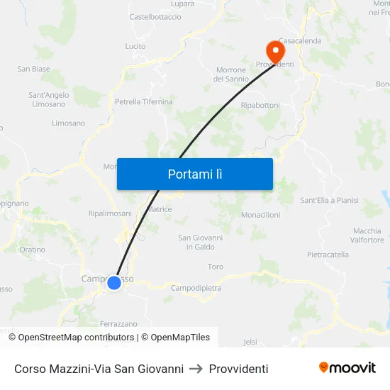 Corso Mazzini-Via San Giovanni to Provvidenti map