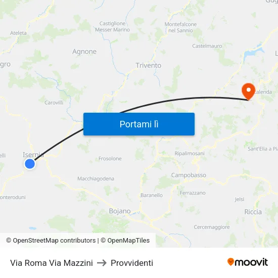 Via Roma Via Mazzini to Provvidenti map