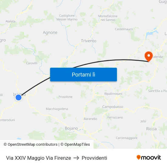 Via XXIV Maggio Via Firenze to Provvidenti map