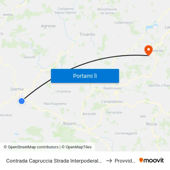 Contrada Capruccia Strada Interpoderale Vicanne to Provvidenti map