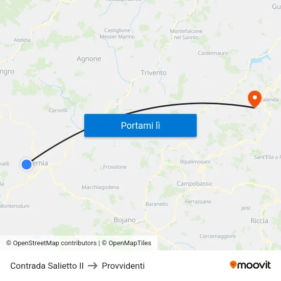 Contrada Salietto II to Provvidenti map