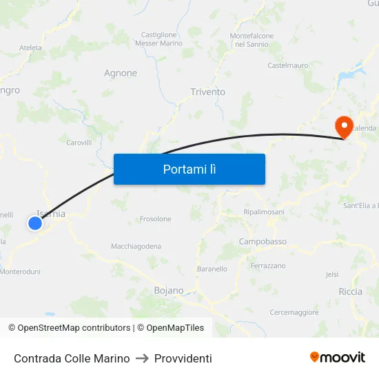 Contrada Colle Marino to Provvidenti map