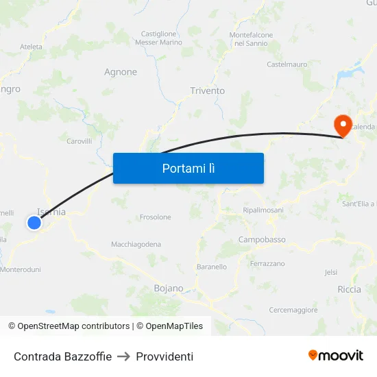 Contrada Bazzoffie to Provvidenti map