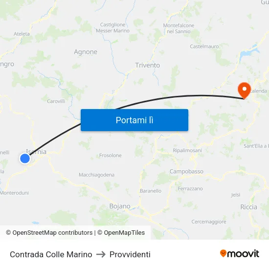 Contrada Colle Marino to Provvidenti map