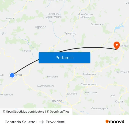 Contrada Salietto I to Provvidenti map