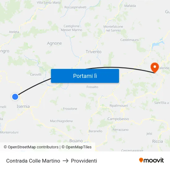 Contrada Colle Martino to Provvidenti map