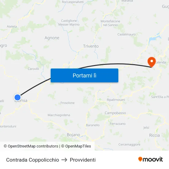 Contrada Coppolicchio to Provvidenti map