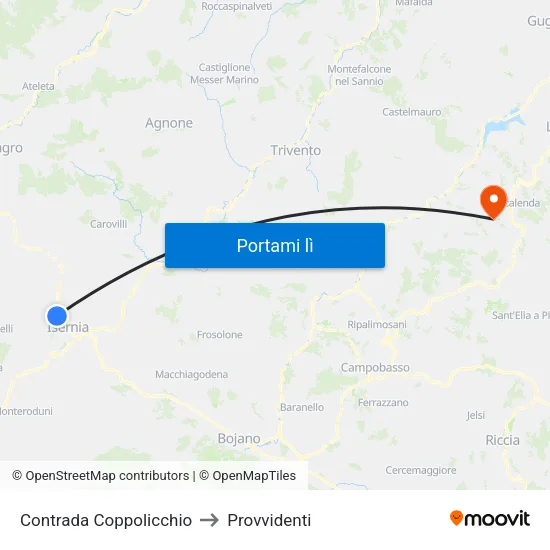 Contrada Coppolicchio to Provvidenti map