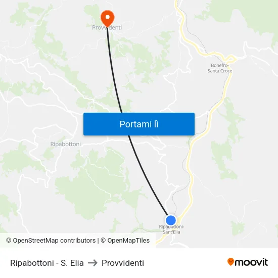 Ripabottoni - S. Elia to Provvidenti map