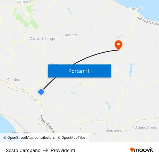 Sesto Campano to Provvidenti map