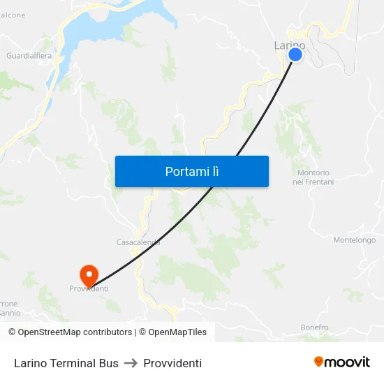 Larino Terminal Bus to Provvidenti map