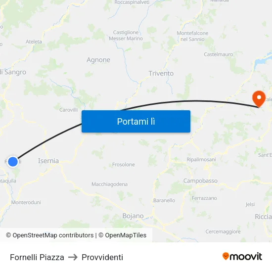 Fornelli Piazza to Provvidenti map