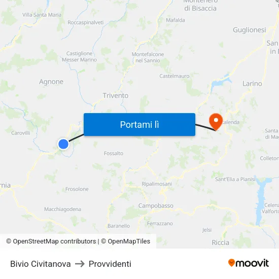 Bivio Civitanova to Provvidenti map