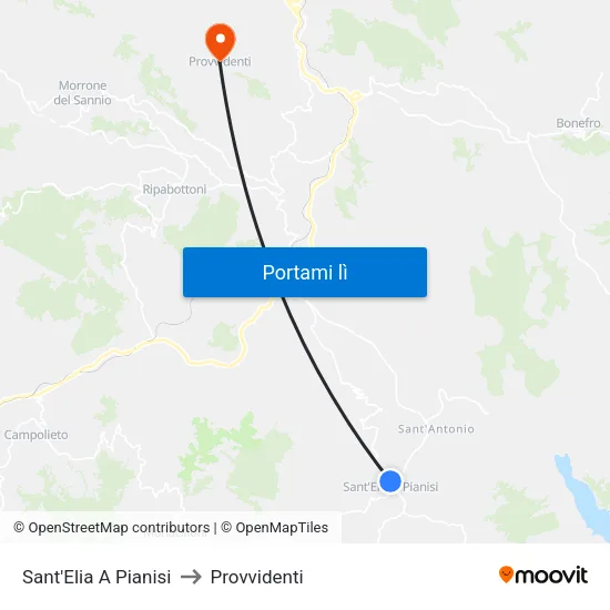 Sant'Elia A Pianisi to Provvidenti map
