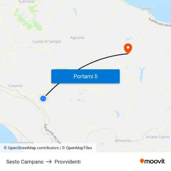 Sesto Campano to Provvidenti map