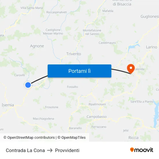 Contrada La Cona to Provvidenti map