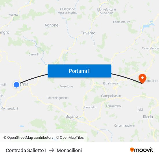 Contrada Salietto I to Monacilioni map