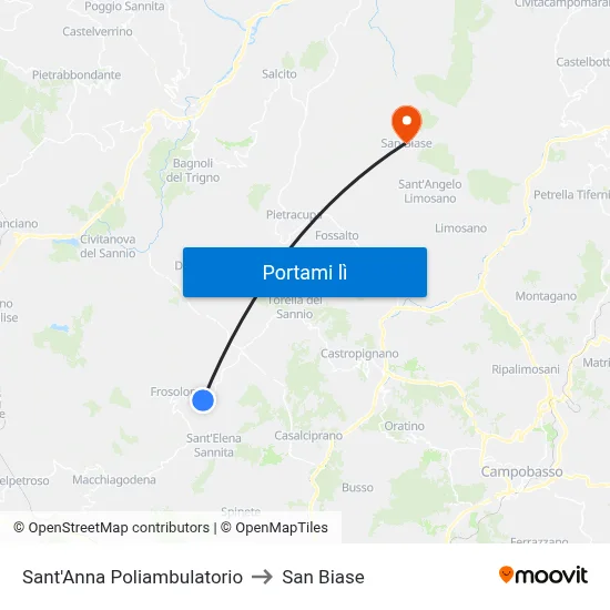 Sant'Anna Poliambulatorio to San Biase map